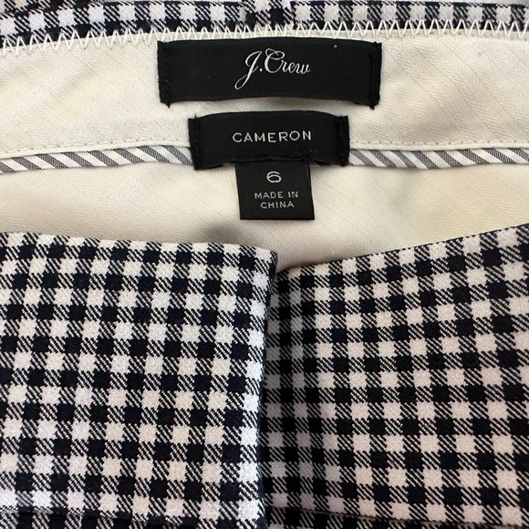 J. Crew Cameron Trousers - Size 6 - Black/White Gingham Checkered Pattern - Picture 6 of 6